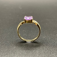 Ladies 9ct Yellow Gold Purple Gemstone Ring