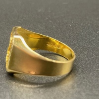 Mens 18ct Yellow Gold Fancy Design Ring