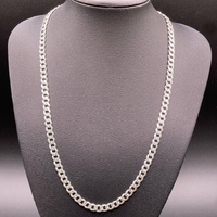 Mens 925 Sterling Silver Curb Link Necklace