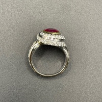 Ladies 18ct White Gold  Red Ruby and Diamonds Ring