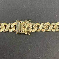 Mens 9ct Yellow Gold Diamond Cut Curb Link Necklace