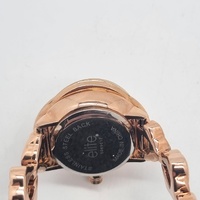 Elite 5089017 Rose Gold Crystal Watch and Bracelet Set Mother of Pearl Dial