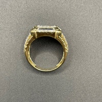 Mens 9ct Yellow Gold Natural Diamond Cluster Ring