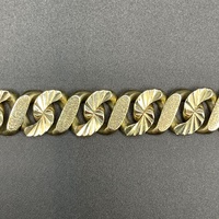 Mens 9ct Yellow Gold Diamond Cut Curb Link Bracelet