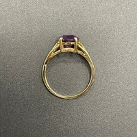 Ladies 9ct Yellow Gold Purple Gemstone Ring