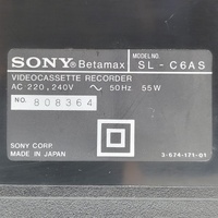 Sony Betamax SL-C6AS Video Cassette Recorder with Remote Manual Demo Tape
