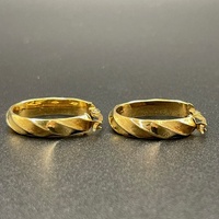 Ladies 9ct Yellow Gold Oval Hoop Earrings