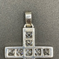 Ladies 925 Sterling Silver Cubic Zirconia Cross Pendant