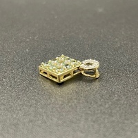 Ladies 10ct Yellow Gold Green Gemstone & Diamond Pendant