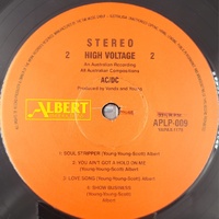 AC/DC High Voltage Vinyl LP 1987 Albert Productions Australian Reissue