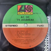 AD/DC 74 Jailbreak 1984 Albert Productions Atlantic Vinyl LP Record