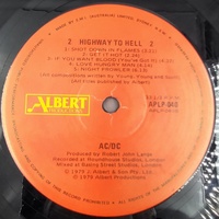 AC/DC Highway To Hell 1983 Albert Productions Reissue Australian Pressing Vinyl
