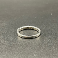 Ladies 14ct White Gold Natural Diamond Band Ring