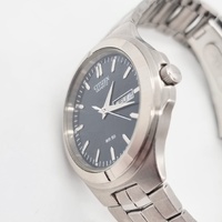 Citizen Mens Watch 1102-S068045 Blue Dial Day Date Stainless Steel Quartz 39mm