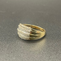 Ladies 9ct Yellow Gold Natural Diamond Cluster Ring