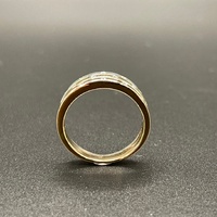 Ladies 9ct Three Tone Gold Natural Diamond Multi Row Ring