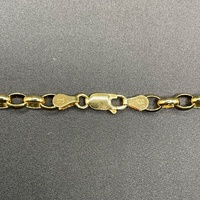 Ladies 9ct Yellow Gold Oval Belcher Link Necklace