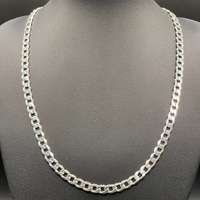 Mens 925 Sterling Silver Curb Link Necklace