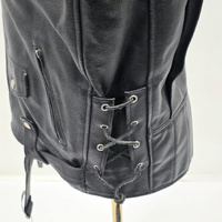 Rhino Biker Motorcycle Black Leather Jacket Size XL