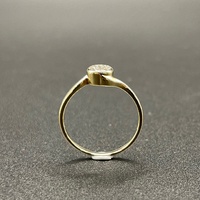 Ladies 10ct Yellow Gold Natural Diamond Cluster Ring