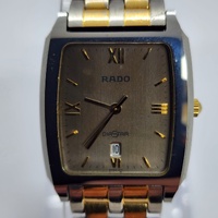 Rado DiaStar 129.0570.3 Vintage 1990s Two‑Tone Rectangular Sapphire Watch