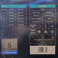 Eglo Surf 52 Inch DC Ceiling Fan Oak Blades White Motor 20549816 Remote Included