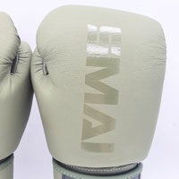 SMAI Elite85 Boxing Gloves 14oz Olive Green Cowhide Leather Pair B080-OLV-14-oz