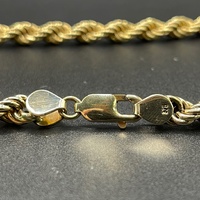 Unisex 9ct Yellow Gold Twist Rope Link Necklace
