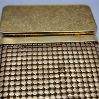 Vintage 1970s Glomesh Cigarette Case Retro Metal Compact Collectible