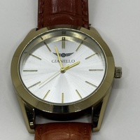 Gianello GNL7716YG Mens Watch 43mm Gold Tan Croco Print Leather Strap