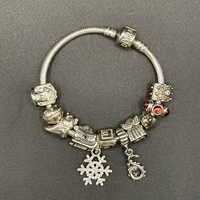 Ladies 925 Sterling Silver Pandora Snake Link Charm Bracelet