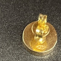 Unisex 18ct Yellow Gold Round Single Stud Earring