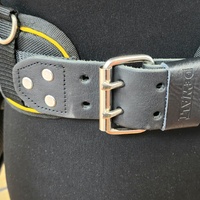 DeWalt Leather Tool Belt with Pouch Hammer Loop and Drill Holster