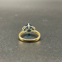Ladies 14ct Yellow Gold Blue Gemstone Ring