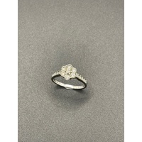 Ladies 9ct White Gold Natural Diamond Ring