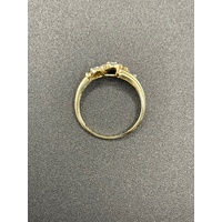 Ladies 9ct Yellow Gold Natural Diamond Ring