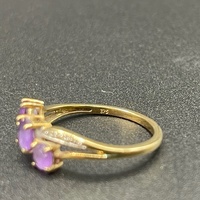 Ladies 9ct Yellow Gold Purple Gemstone Ring