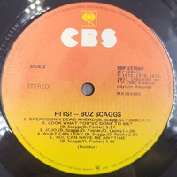 Boz Scaggs Hits! 1980 Vinyl LP Record Classic Rock Soul Compilation