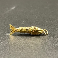 Unisex 14ct Yellow Gold Fish Pendant