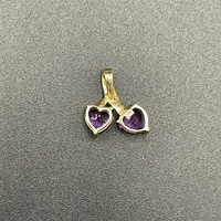 Ladies 9ct Yellow Gold Purple Gemstone Pendant