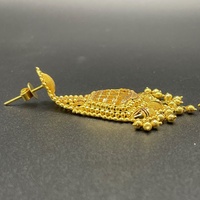 Ladies 21ct Yellow Gold Dangle Triangle Drop Earrings