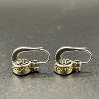 Ladies 18ct White Gold Pink Stone Drop Earrings