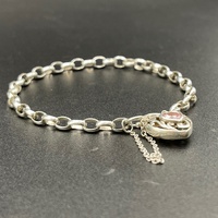 Ladies 925 Sterling Silver Belcher Link Bracelet
