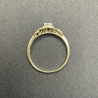 Ladies 9ct Yellow Gold Natural Diamond Cluster Ring