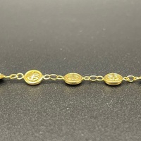 Unisex 18ct Yellow Gold Round Disc Link Bracelet