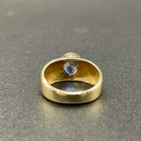 Ladies 14ct Yellow Gold Blue Gemstone Ring