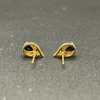 Ladies 9ct Yellow Gold Blue Sapphire & Diamond Stud Earrings