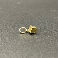 Unisex 9ct Yellow Gold Dice Cube Pendant