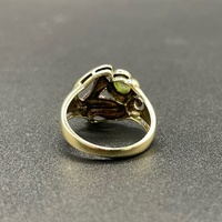 Ladies 9ct Yellow Gold Green Gemstone Ring