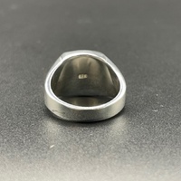 Mens 925 Sterling Silver Black Stone Ring